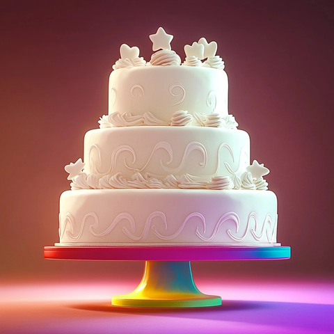 卡通风格三层蛋糕插画