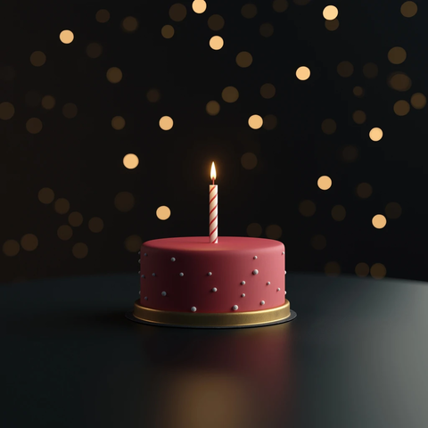 等距红色生日蛋糕