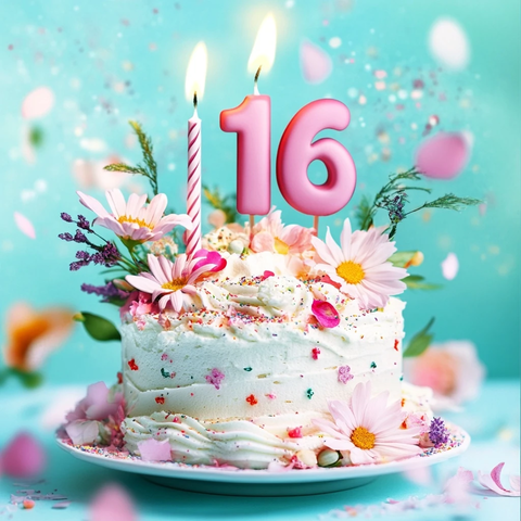 甜心十六岁生日卡片