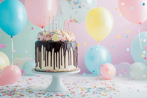 生日派对气球蛋糕布置