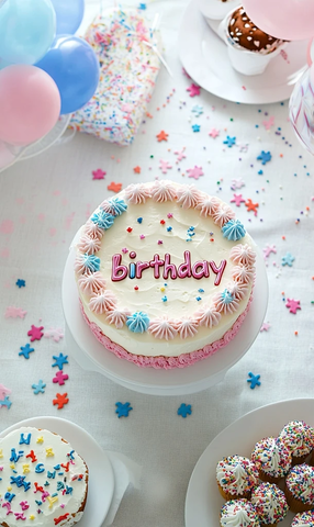 生日蛋糕与字母拼图