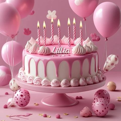 丽丽娅生日蛋糕蜡烛气球