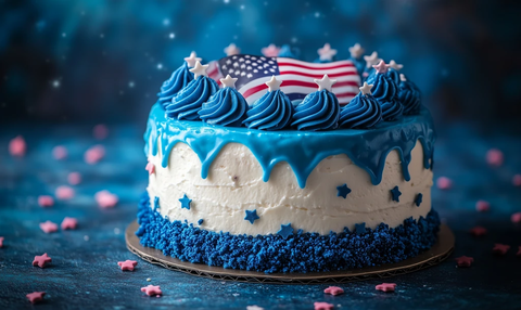 装饰蛋糕美国旗图案