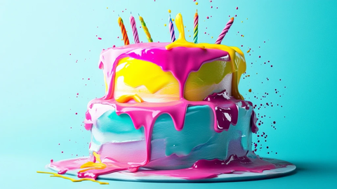 生日蛋糕色彩缤纷形状独特