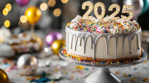 新年蛋糕银金装饰