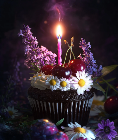 生日蜡烛巧克力杯子蛋糕装饰