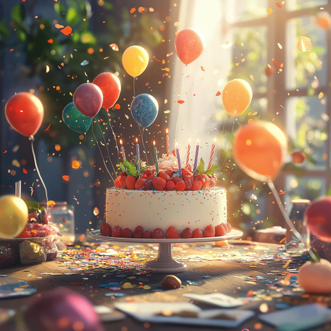 生日节日阳光色彩