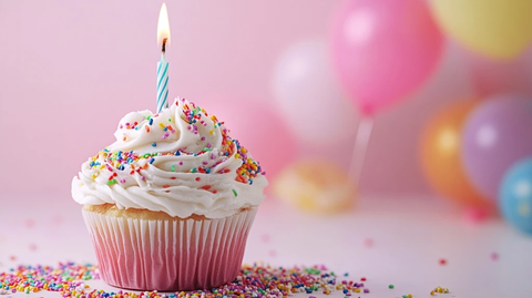 生日蛋糕彩虹糖霜蜡烛