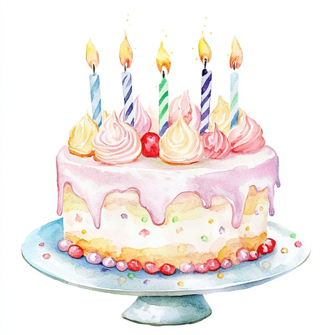 孩子生日派对水彩蛋糕