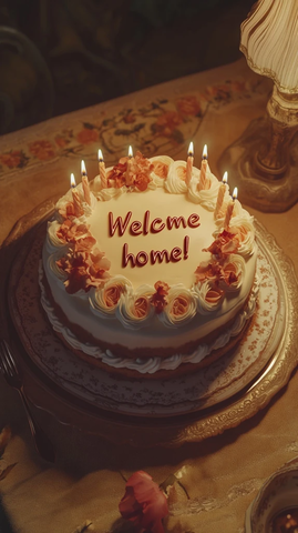 生日蛋糕欢迎回家