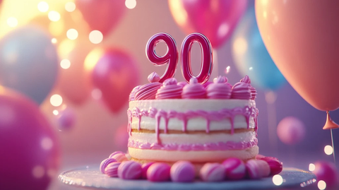 号蛋糕与气球梦幻场景