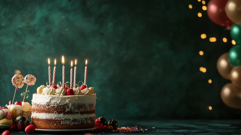 深绿背景生日装饰壁纸