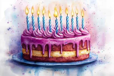 岁生日邀请卡蛋糕蜡烛