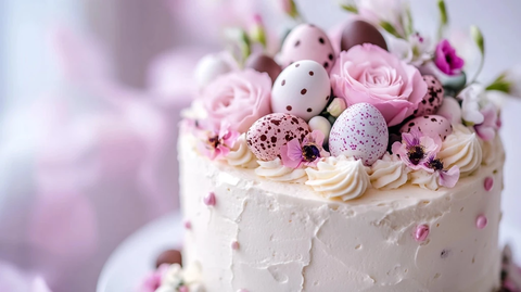 复活节蛋糕巧克力蛋花装饰