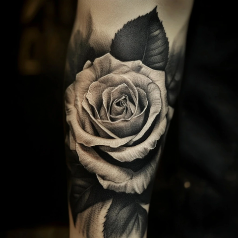 玫瑰纹身背景阴影