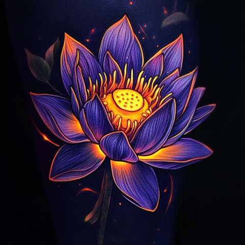 紫莲花黄橙发光中心