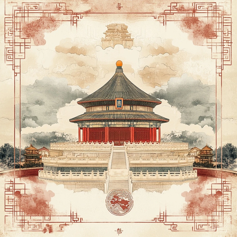 天坛建筑图展现中国古代建筑艺术之美