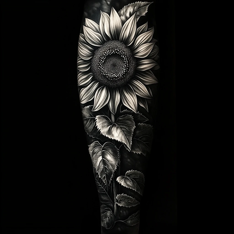 向日葵纹身设计