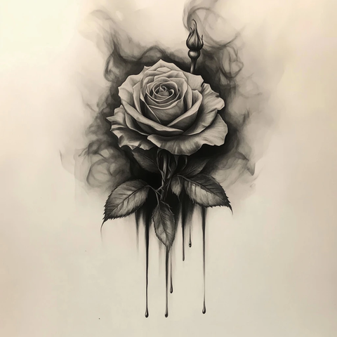 黑灰玫瑰烟雾滴落