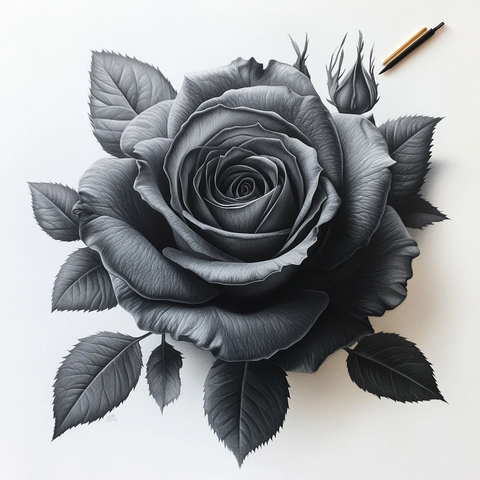 中心暗影玫瑰盛开