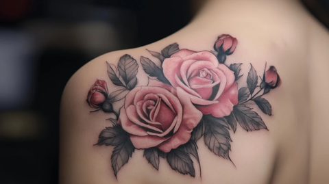 微笑肩膀可爱纹身设计