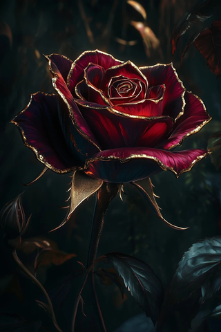 金边酒红幻想玫瑰