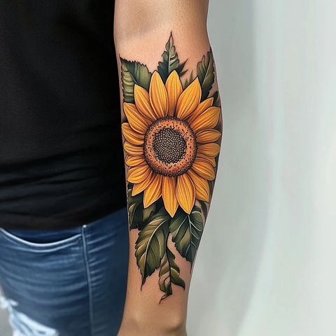 穆斯林汉娜向日葵纹身袖
