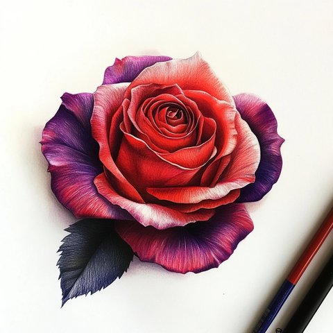 红紫玫瑰细节对比图