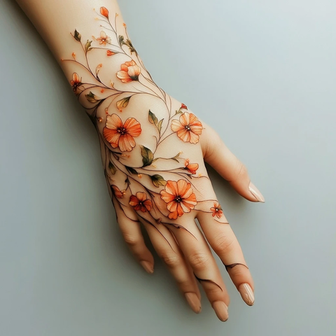 花藤缠绕手臂纹身设计