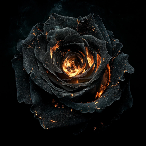 黑玫瑰中的燃烧余烬