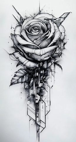 黑灰玫瑰内嵌赛博风格