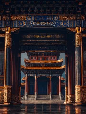 古色古香的传统中式建筑精美远景