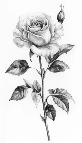 水彩玫瑰纹身手臂侧