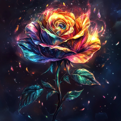 多色玫瑰与神秘魔法