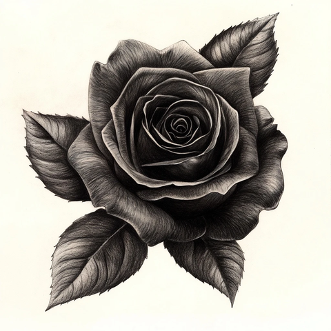 黑玫瑰与开口纽扣设计