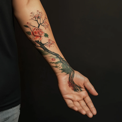 兄妹手臂纹身设计