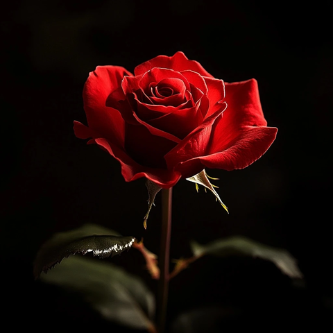 红玫瑰近景暗影