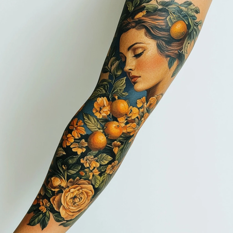 风格纹手臂图案