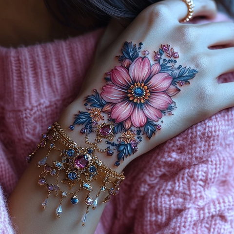 手腕纹身星手链珠宝