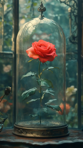 城堡内玫瑰玻璃罩