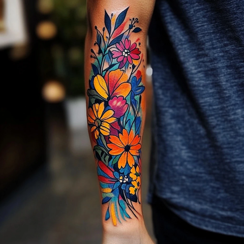 花卉纹身设计月分图案