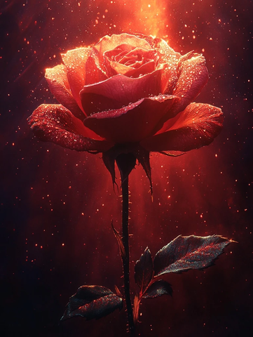 玫瑰光点红光背景