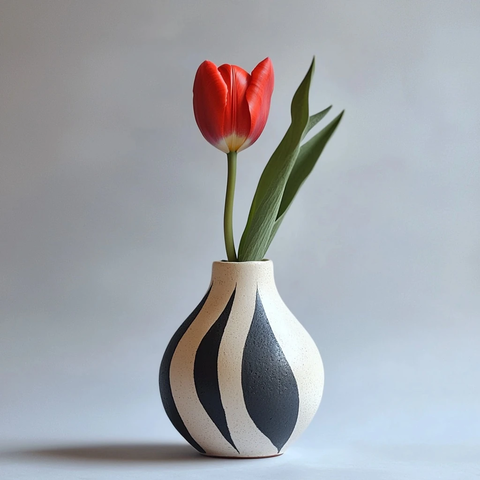 陶瓷花瓶中的郁金香