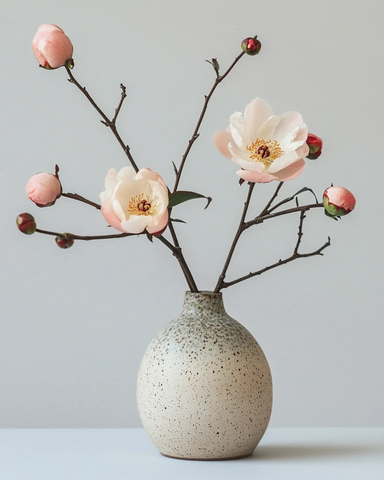 陶瓷花瓶插花牡丹