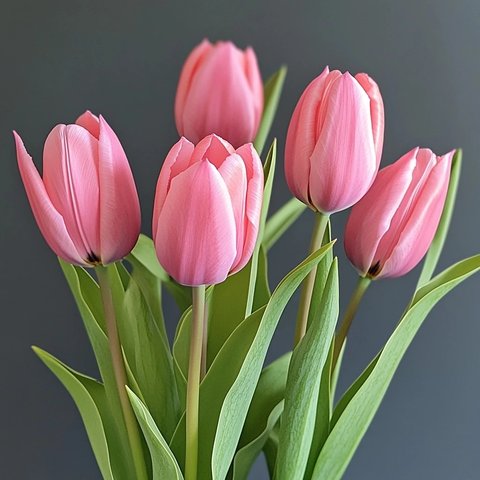 粉色郁金香庆祝妇女节