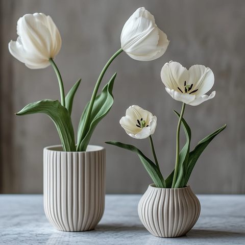 白色郁金香陶瓷花瓶摆设