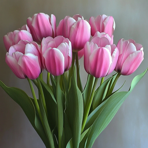 紫红郁金香花束