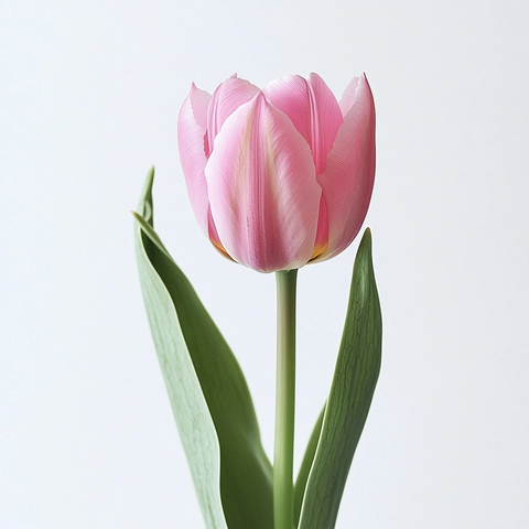 倾斜的粉色郁金香