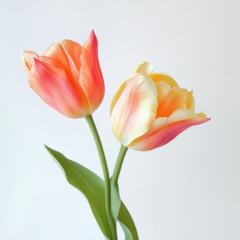 白色背景双花缠绕