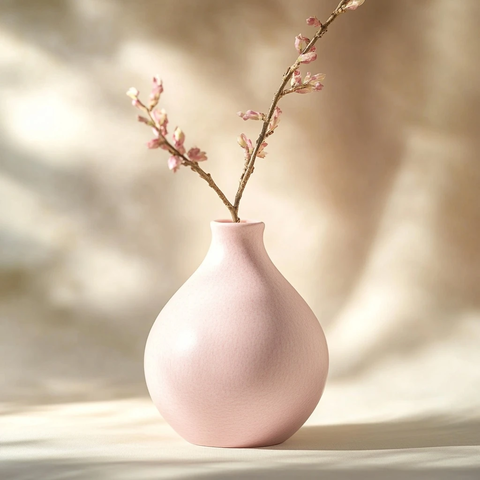 粉色定制花瓶阳光背景